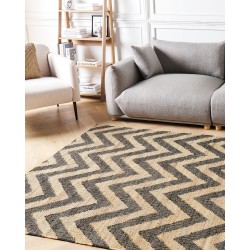 Dywan z juty 160 x 230 cm beżowo-czarny DEDEPINARI