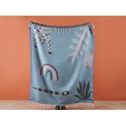 Koc LIMGHA 130 x 170 cm Niebieski