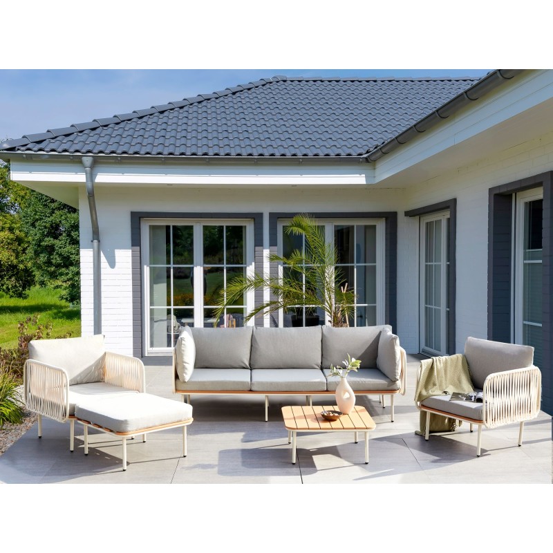 Zestaw ogrodowy ze stolikiem dla 5 osób SENISE Metal Szary