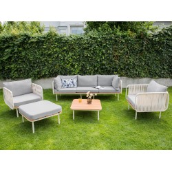 Zestaw ogrodowy ze stolikiem dla 5 osób SENISE Metal Szary