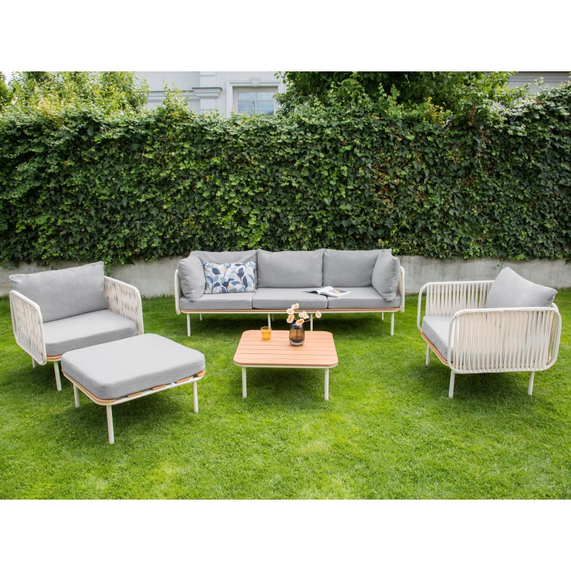 Zestaw ogrodowy ze stolikiem dla 5 osób SENISE Metal Szary