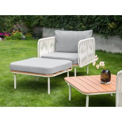 Zestaw ogrodowy ze stolikiem dla 5 osób SENISE Metal Szary