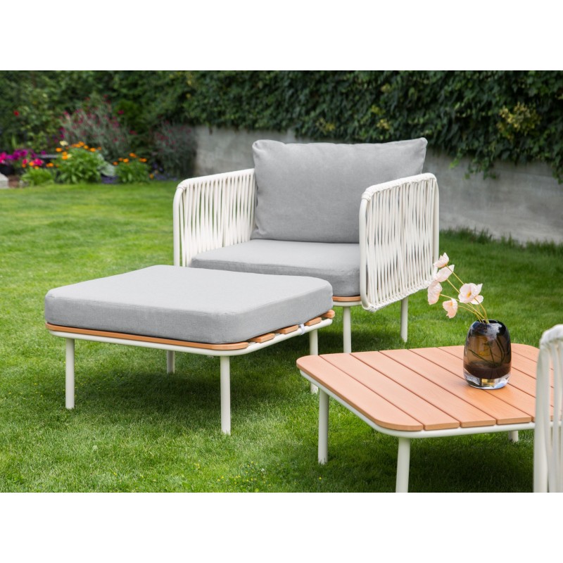 Zestaw ogrodowy ze stolikiem dla 5 osób SENISE Metal Szary