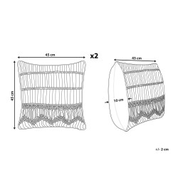Zestaw 2 poduszek dekoracyjnych AKKOY Bawełna 45 x 45 cm Pomarańczowy Wzór geometryczny