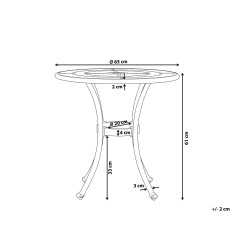 Stolik bistro BOVINO 65 cm 65 cm Metal Ciemnobrązowy