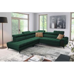 Venna IX corner sofa with sleeping function, USB port, and opening