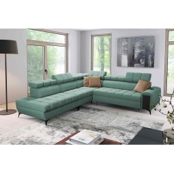 Venna IX corner sofa with sleeping function, USB port, and opening