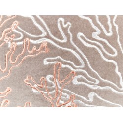 Poduszka dekoracyjna MAZZAELLA Welur 45 x 45 cm Beżowoszary Wzór roślinny