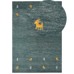Dywan wełniany gabbeh 160 x 230 cm zielony CALTI