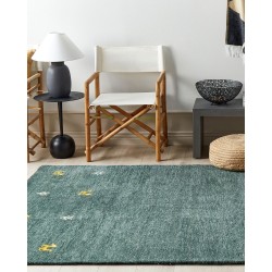 Dywan wełniany gabbeh 160 x 230 cm zielony CALTI