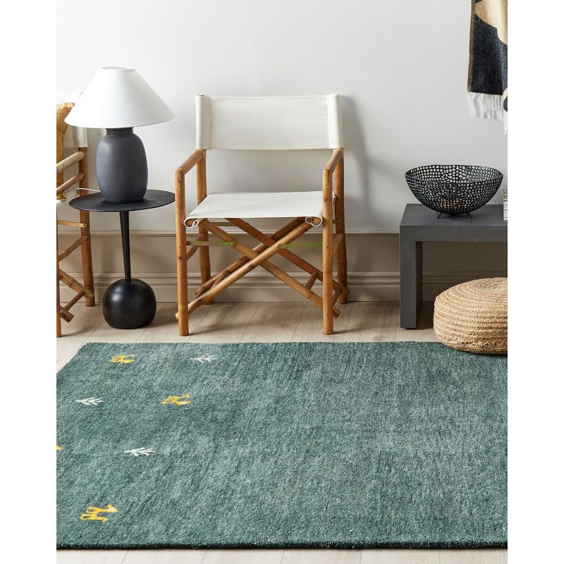 Dywan wełniany gabbeh 160 x 230 cm zielony CALTI