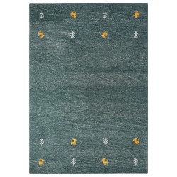 Dywan wełniany gabbeh 160 x 230 cm zielony CALTI