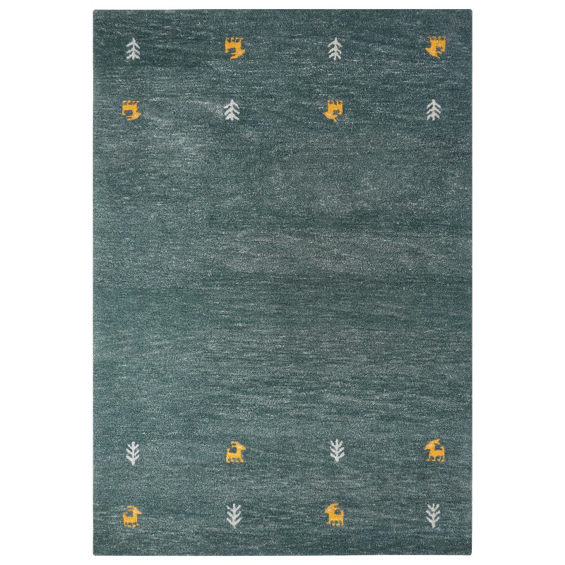 Dywan wełniany gabbeh 160 x 230 cm zielony CALTI