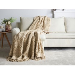 Koc VELLA Bawełna 190 x 230 cm Beżowy