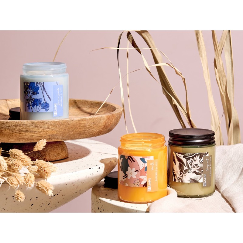 Zestaw 3 świeczek zapachowych FRUITY BLOOM Wosk sojowy Świeże nuty Nuty kwiatowe