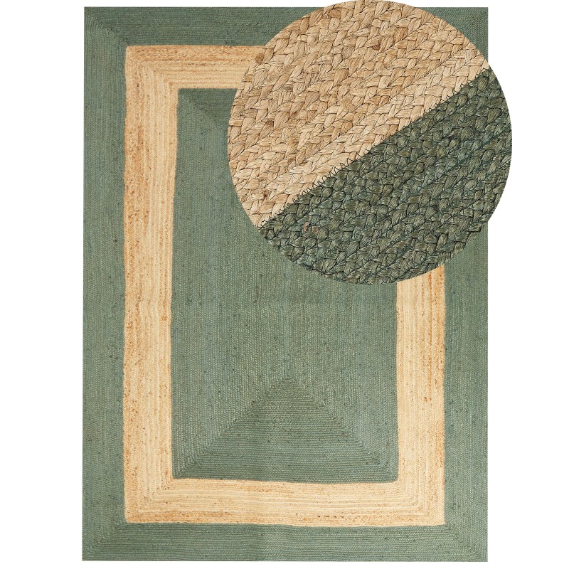 Dywan z juty 300 x 400 cm zielony KARAKUYU