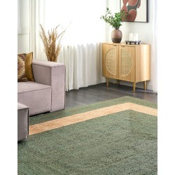 Dywan z juty 300 x 400 cm zielony KARAKUYU