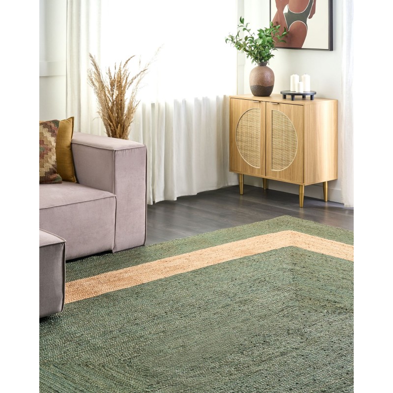 Dywan z juty 300 x 400 cm zielony KARAKUYU