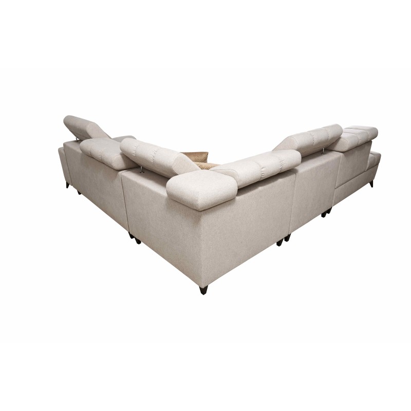 Venna IX corner sofa with sleeping function, USB port, and opening