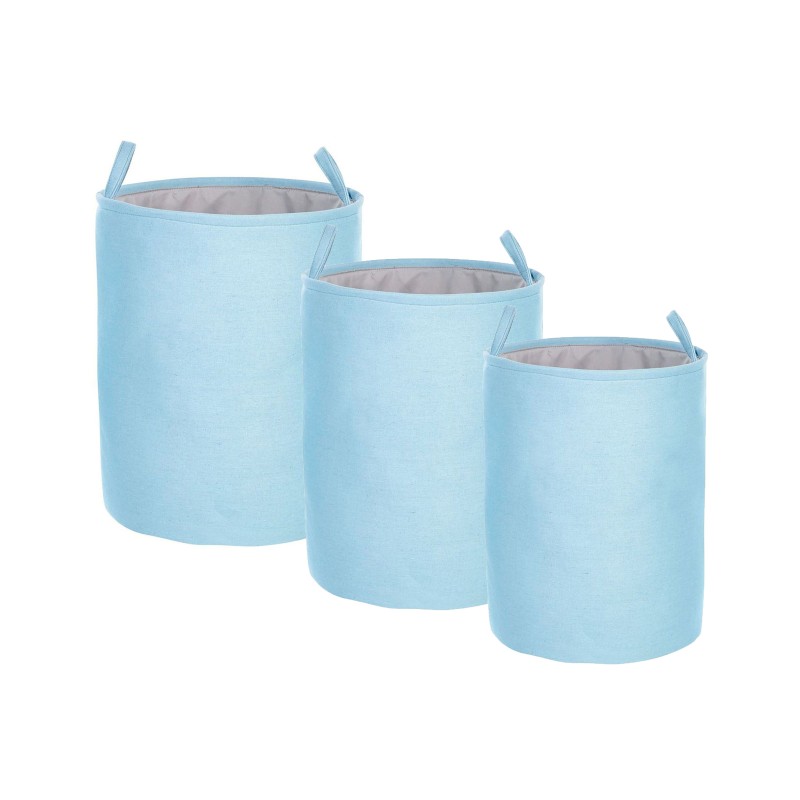 Zestaw 3 koszy tekstylnych niebieski ARCHA