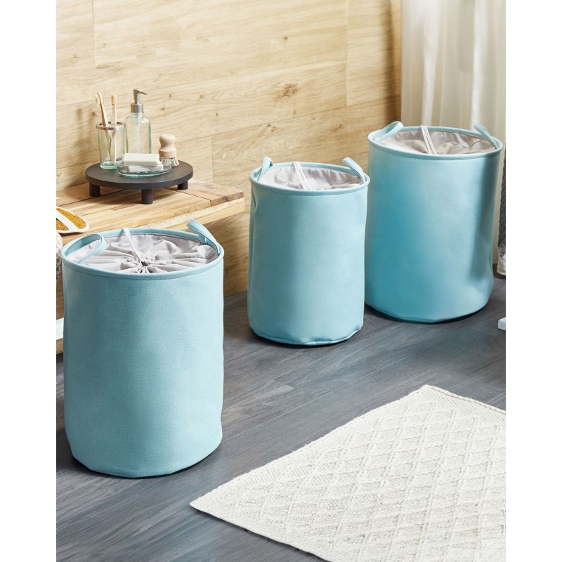 Zestaw 3 koszy tekstylnych niebieski ARCHA