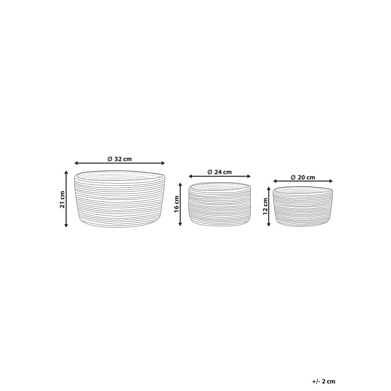 Zestaw 3 koszy RANWAL Juta Naturalny