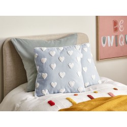 2 bawełniane poduszki dekoracyjne w serca 45 x 45 cm szare GAZANIA