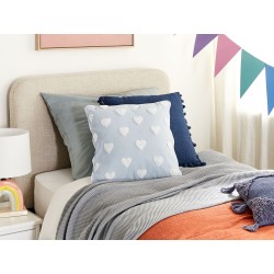 2 bawełniane poduszki dekoracyjne w serca 45 x 45 cm szare GAZANIA