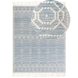 Dywan wełniany 160 x 230 cm niebieski ORHANELI