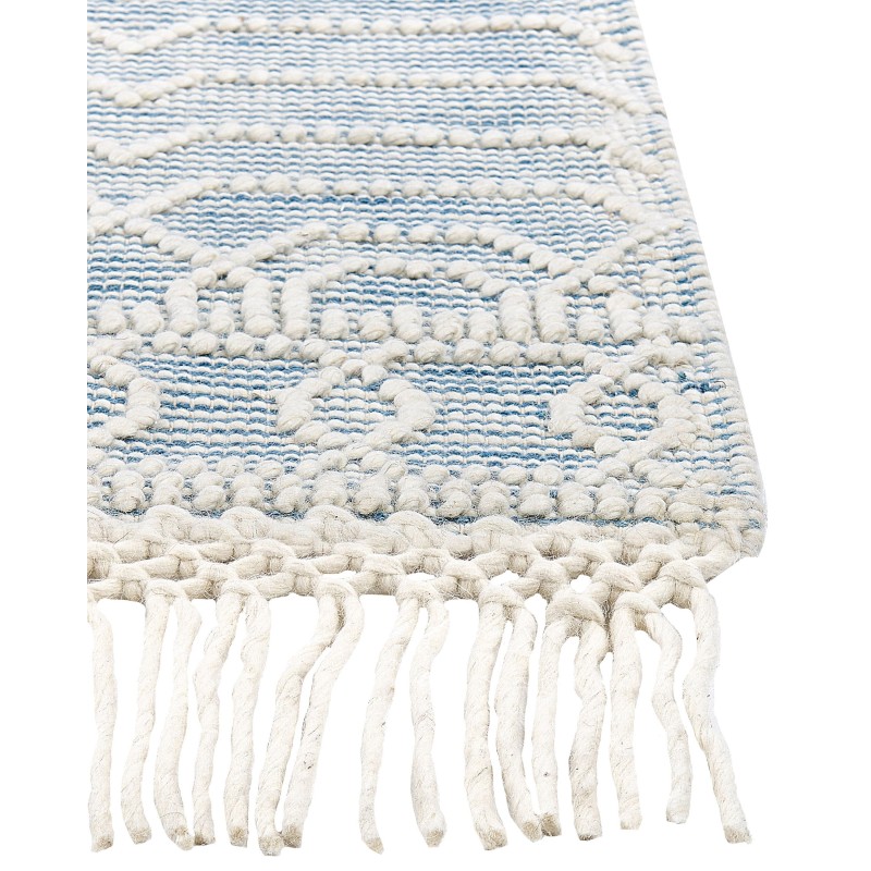 Dywan wełniany 160 x 230 cm niebieski ORHANELI