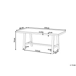 Stół ogrodowy SCANIA 170 cm 80 cm Drewno akacjowe Biały