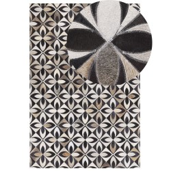 Dywan patchwork skórzany 140 x 200 cm wielokolorowy ISHAN