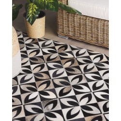 Dywan patchwork skórzany 140 x 200 cm wielokolorowy ISHAN