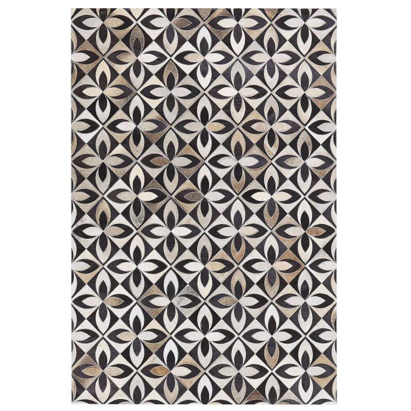 Dywan patchwork skórzany 140 x 200 cm wielokolorowy ISHAN