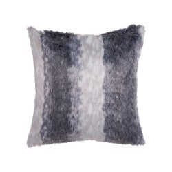 Zestaw 2 poduszek dekoracyjnych HORDEUM Sztuczne futro 45 x 45 cm Szary W paski