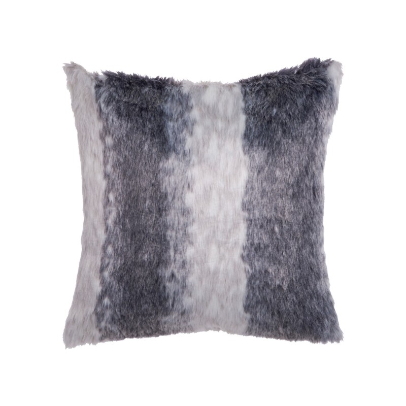 Zestaw 2 poduszek dekoracyjnych HORDEUM Sztuczne futro 45 x 45 cm Szary W paski