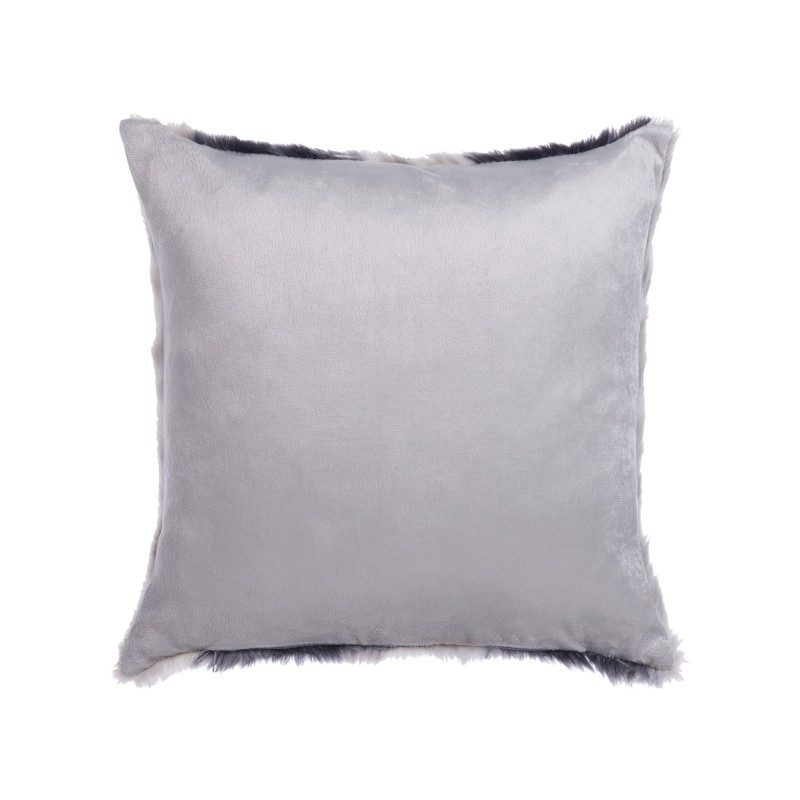 Zestaw 2 poduszek dekoracyjnych HORDEUM Sztuczne futro 45 x 45 cm Szary W paski