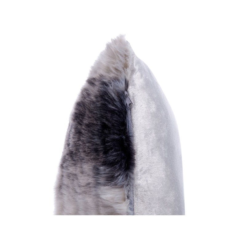 Zestaw 2 poduszek dekoracyjnych HORDEUM Sztuczne futro 45 x 45 cm Szary W paski