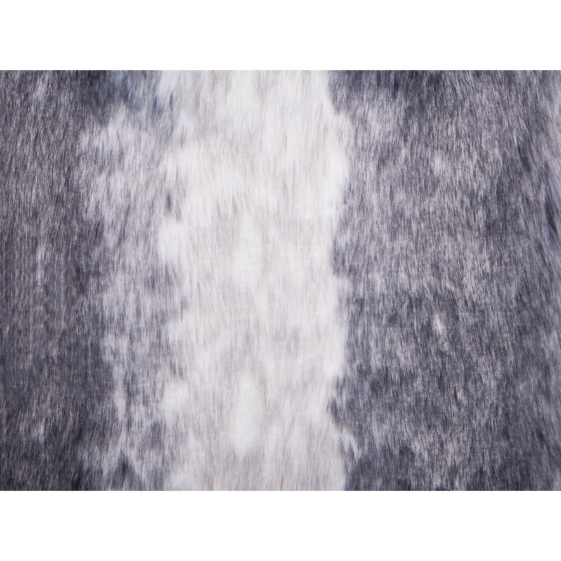 Zestaw 2 poduszek dekoracyjnych HORDEUM Sztuczne futro 45 x 45 cm Szary W paski