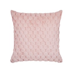 Zestaw 2 poduszek dekoracyjnych PURSLANE Sztuczne futro 43 x 43 cm Pastelowy róż Wzór geometryczny