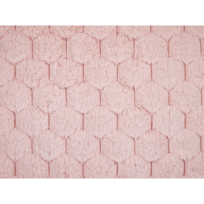 Zestaw 2 poduszek dekoracyjnych PURSLANE Sztuczne futro 43 x 43 cm Pastelowy róż Wzór geometryczny