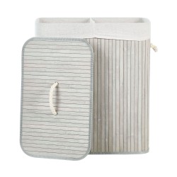 Kosz bambusowy z pokrywką szary KANDY