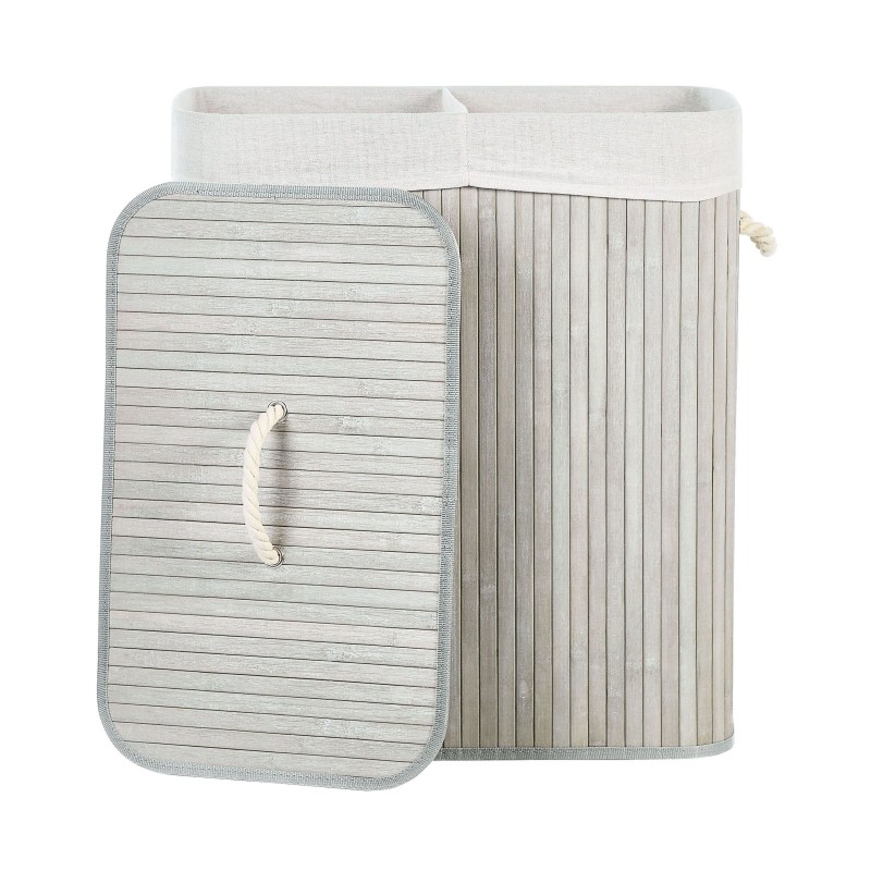 Kosz bambusowy z pokrywką szary KANDY