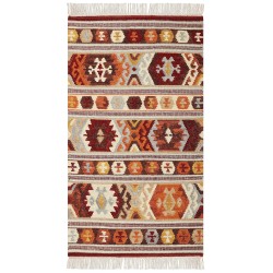 Dywan wełniany kilim 80 x 150 cm wielokolorowy AYGAVAN