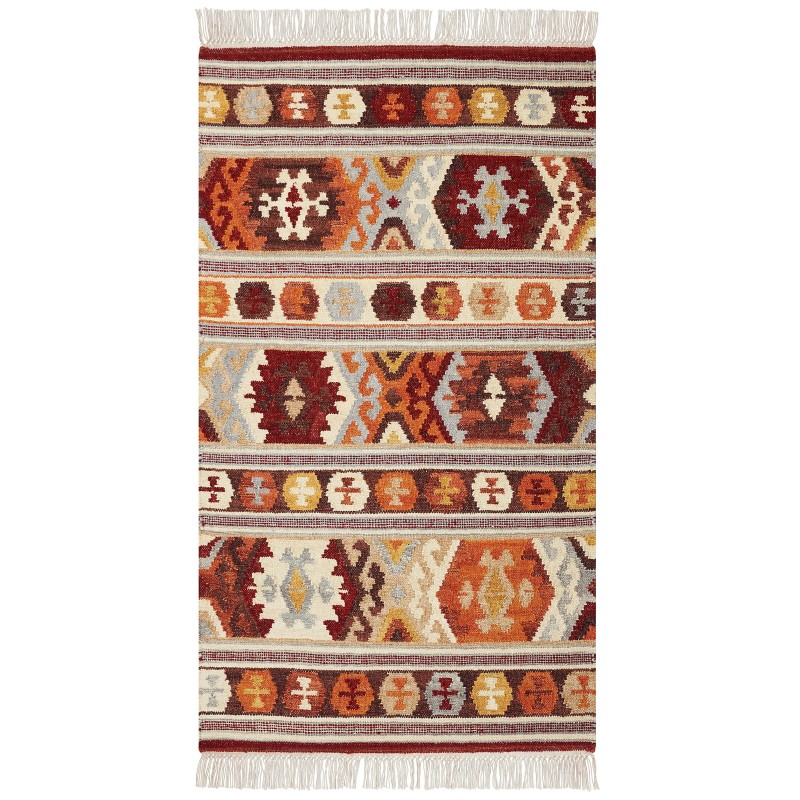Dywan wełniany kilim 80 x 150 cm wielokolorowy AYGAVAN