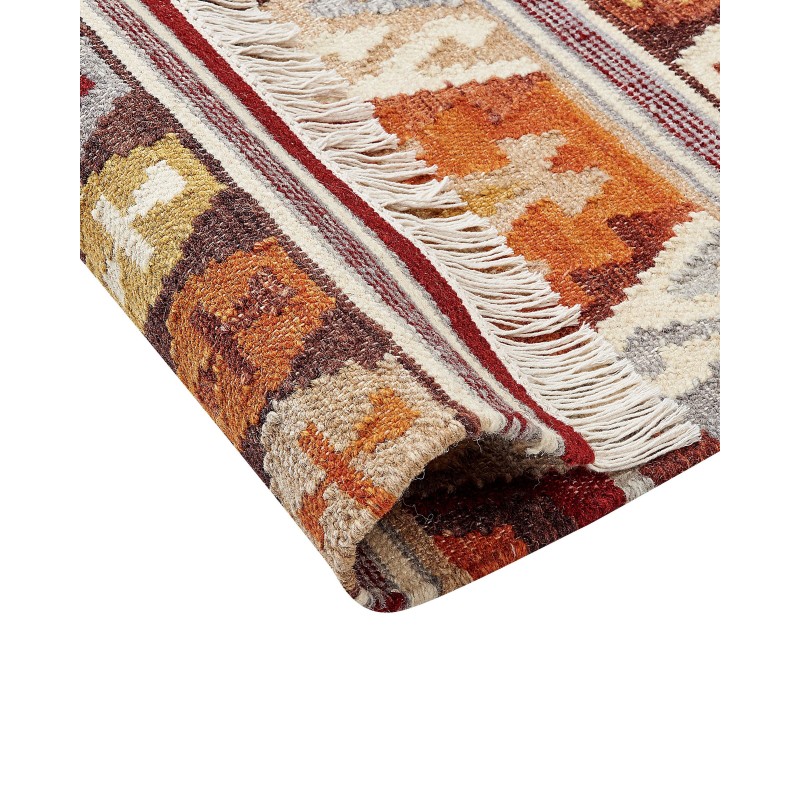 Dywan wełniany kilim 80 x 150 cm wielokolorowy AYGAVAN