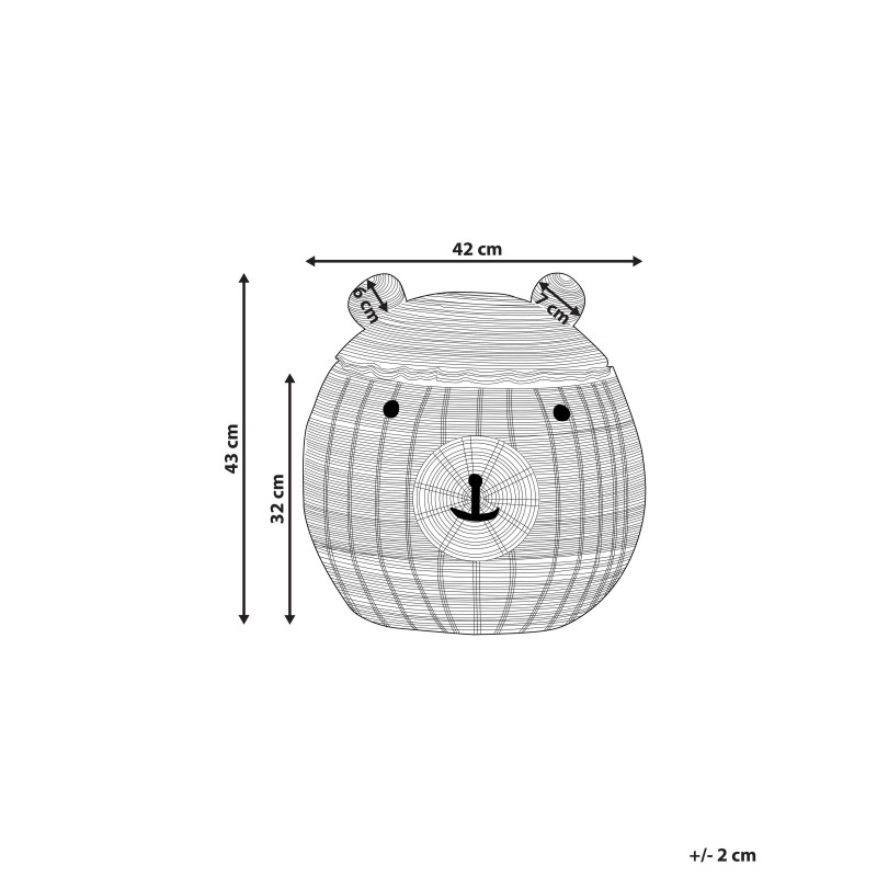 Kosz na zabawki Miś HIMBA Rattan Naturalny