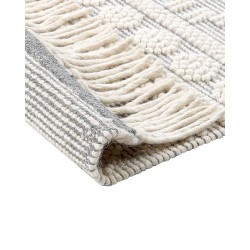 Dywan wełniany ze wzorem geometrycznym 160 x 230 cm beżowo-szary SOLHAN
