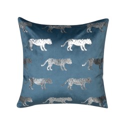 Zestaw 2 poduszek dekoracyjnych BLUEBELL Welur 45 x 45 cm Niebieski Wzór zwierzęcy