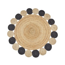 Dywan okrągły z juty ⌀ 140 cm czarny VOSTAN